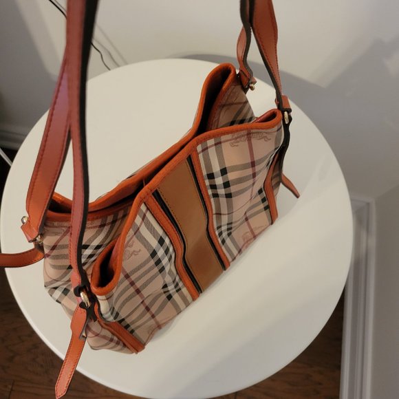 Burberry Haymarket Check Canterbury Tote Orange Bag - Picture 5 of 6